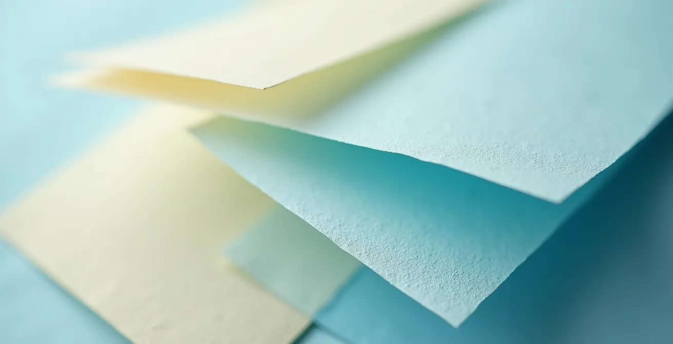 Détail macro de documents réglementaires superposés montrant l'évolution temporelle